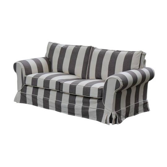 Isla Feather Filled 2 Seater Sofa Striped Dark Grey